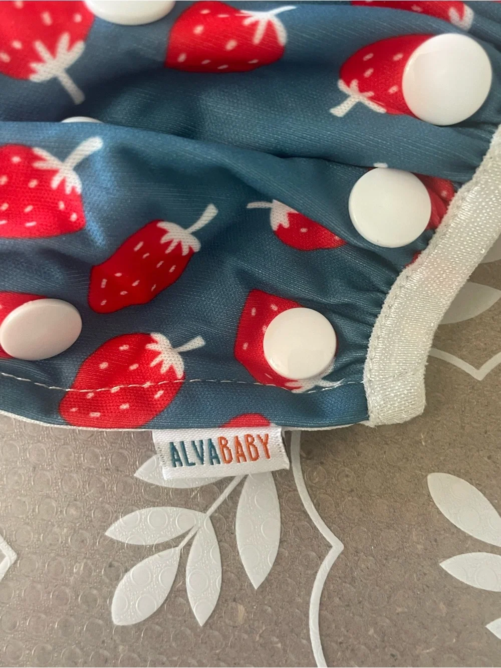 ALVABABY…..Reusable Diaper Cover in Blue with Fruit & Floral Prints